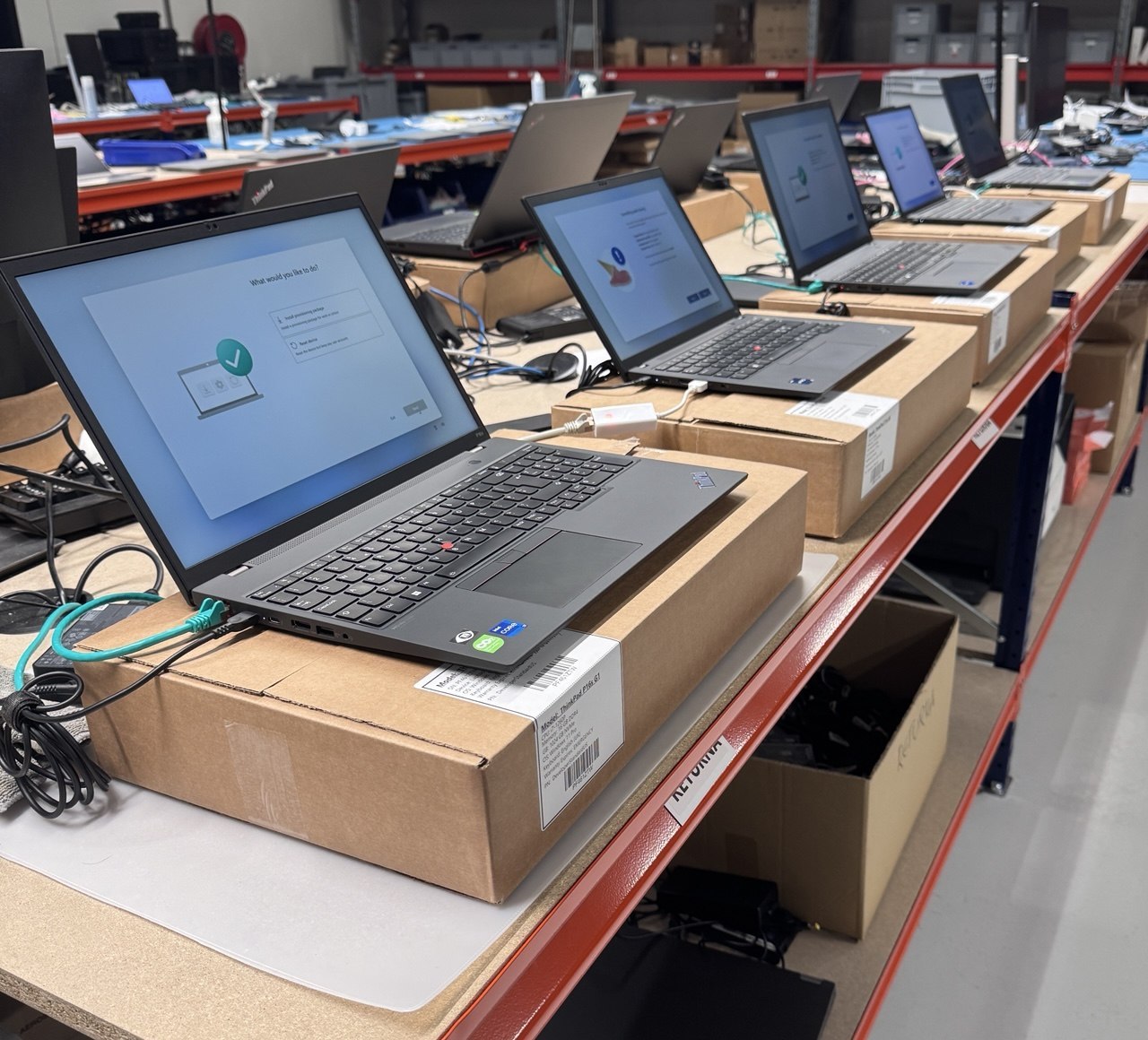 Devices being prepared for redeployment at Scandic IT